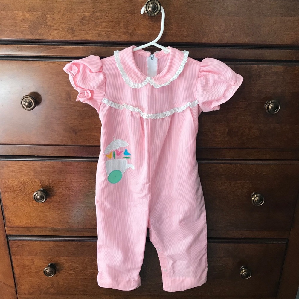 Vintage ⚜️ Seersucker Striped One Piece Romper